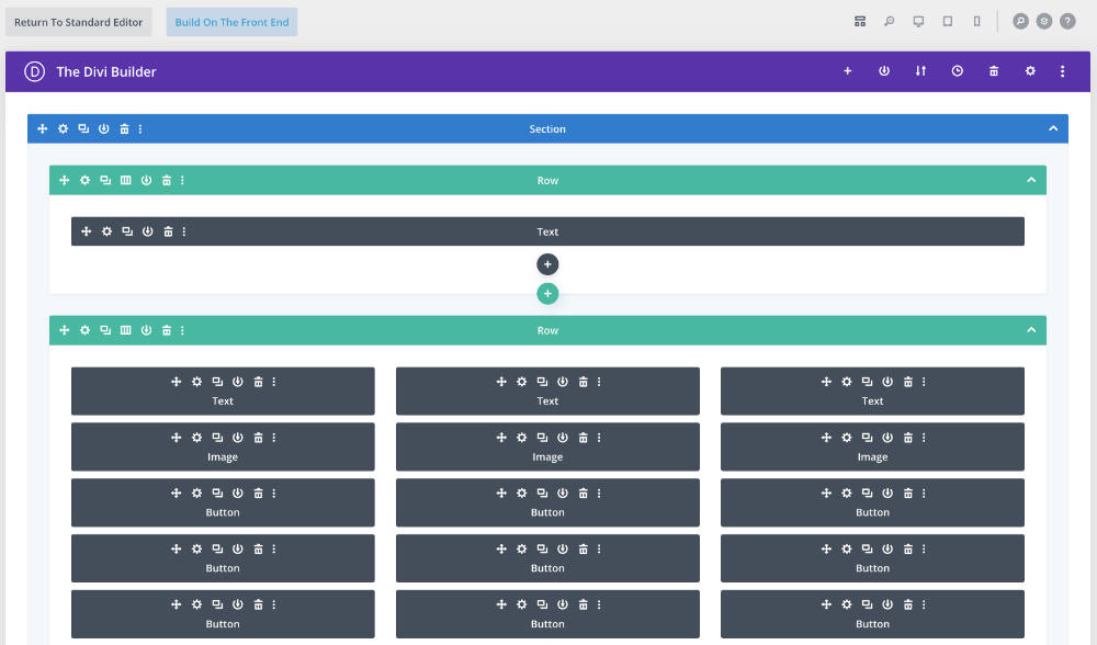 Divi drag and drop builder