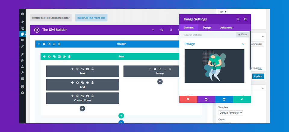 Divi builder for WordPress
