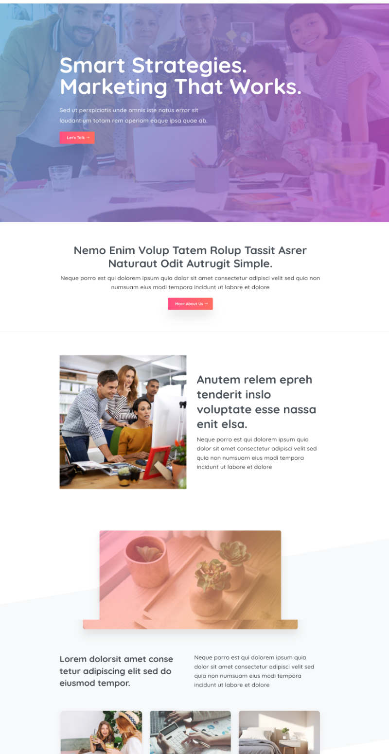 App layout from Divi Magic WP themes